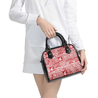 Red Tonga Kilisimasi Fiefia Shoulder Handbag Pacific Patchwork Xmas Vibes LT9 - Polynesian Pride