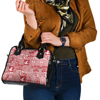 Red Tonga Kilisimasi Fiefia Shoulder Handbag Pacific Patchwork Xmas Vibes LT9 - Polynesian Pride