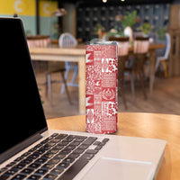 Red Tonga Kilisimasi Fiefia Skinny Tumbler Pacific Patchwork Xmas Vibes - Polynesian Pride