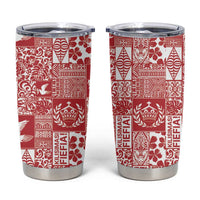 Red Tonga Kilisimasi Fiefia Tumbler Cup Pacific Patchwork Xmas Vibes LT9 Red - Polynesian Pride