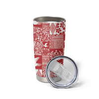 Red Tonga Kilisimasi Fiefia Tumbler Cup Pacific Patchwork Xmas Vibes LT9 - Polynesian Pride