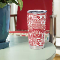 Red Tonga Kilisimasi Fiefia Tumbler Cup Pacific Patchwork Xmas Vibes LT9 - Polynesian Pride
