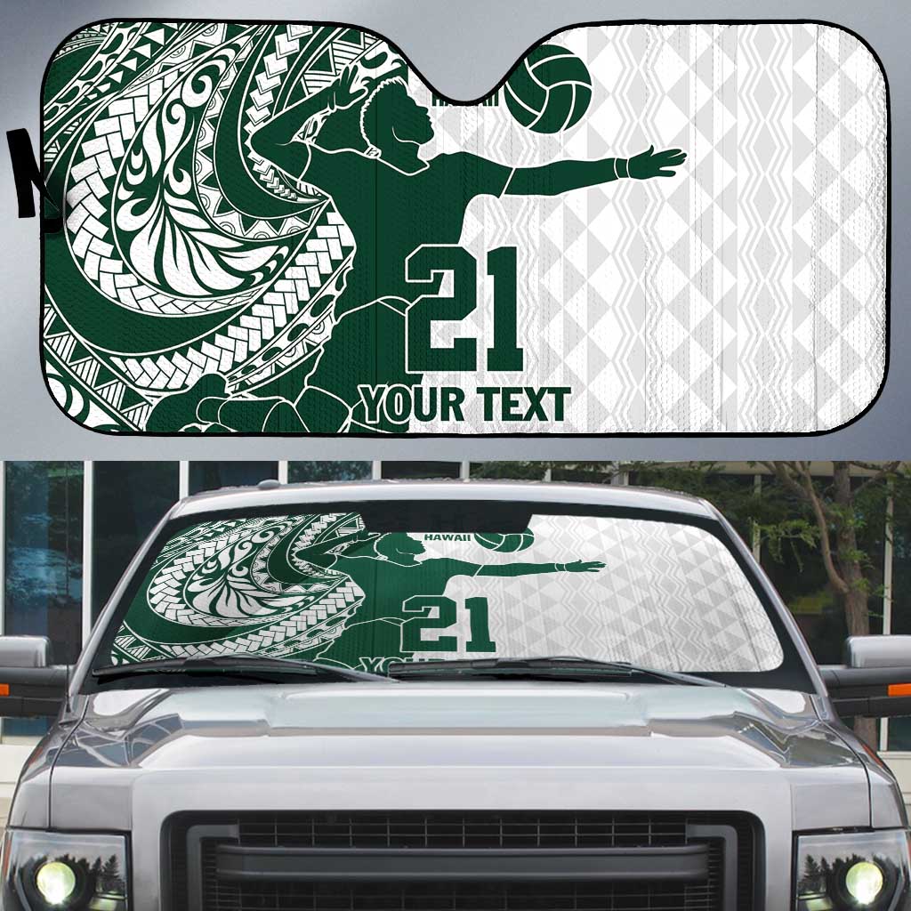 Polynesian Hawaii Volleyball Custom Auto Sun Shade Kakau with Sport Style - Polynesian Pride