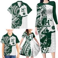 Polynesian Hawaii Volleyball Custom Family Matching Long Sleeve Bodycon Dress and Hawaiian Shirt Kakau with Sport Style LT9 - Polynesian Pride