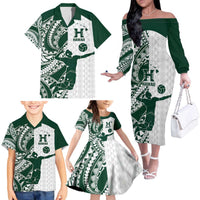 Polynesian Hawaii Volleyball Custom Family Matching Off The Shoulder Long Sleeve Dress and Hawaiian Shirt Kakau with Sport Style LT9 - Polynesian Pride