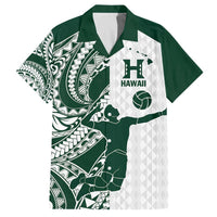 Polynesian Hawaii Volleyball Custom Family Matching Off The Shoulder Long Sleeve Dress and Hawaiian Shirt Kakau with Sport Style LT9 Dad's Shirt - Short Sleeve White - Polynesian Pride