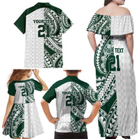 Polynesian Hawaii Volleyball Custom Family Matching Off Shoulder Maxi Dress and Hawaiian Shirt Kakau with Sport Style LT9 - Polynesian Pride