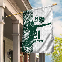 Polynesian Hawaii Volleyball Custom Garden Flag Kakau with Sport Style LT9 House Flag White - Polynesian Pride