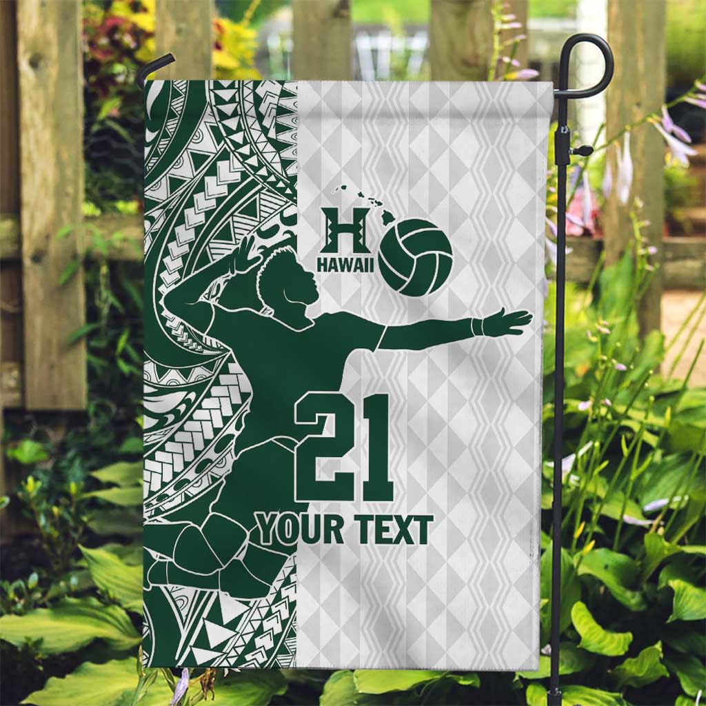 Polynesian Hawaii Volleyball Custom Garden Flag Kakau with Sport Style LT9 Garden Flag White - Polynesian Pride