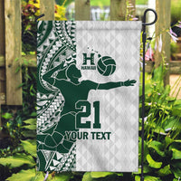 Polynesian Hawaii Volleyball Custom Garden Flag Kakau with Sport Style LT9 Garden Flag White - Polynesian Pride
