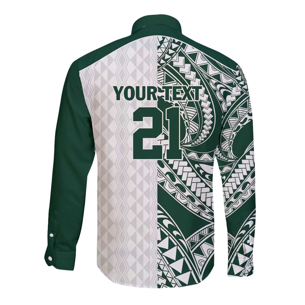 Polynesian Hawaii Volleyball Custom Long Sleeve Button Shirt Kakau with Sport Style LT9 - Polynesian Pride