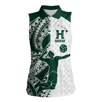 Polynesian Hawaii Volleyball Custom Women Sleeveless Polo Shirt Kakau with Sport Style LT9 Female White - Polynesian Pride