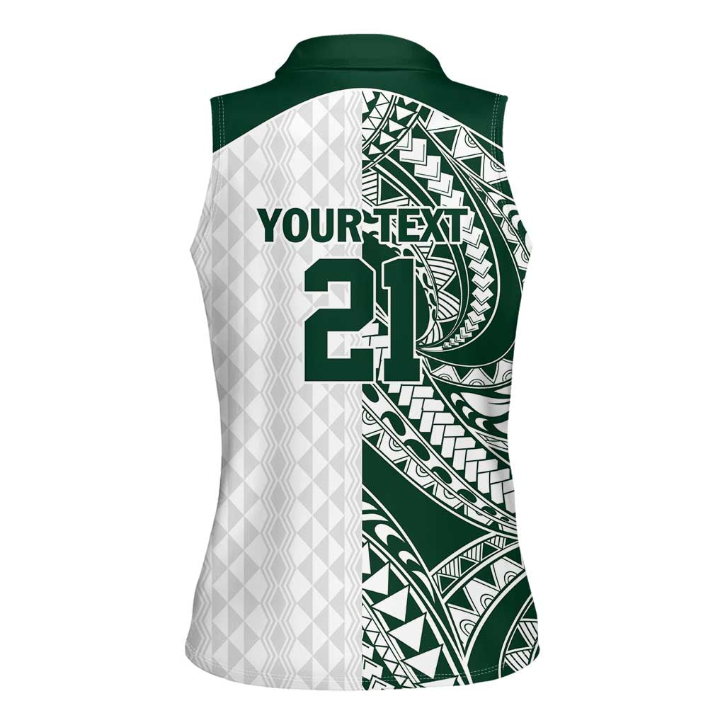 Polynesian Hawaii Volleyball Custom Women Sleeveless Polo Shirt Kakau with Sport Style LT9 - Polynesian Pride