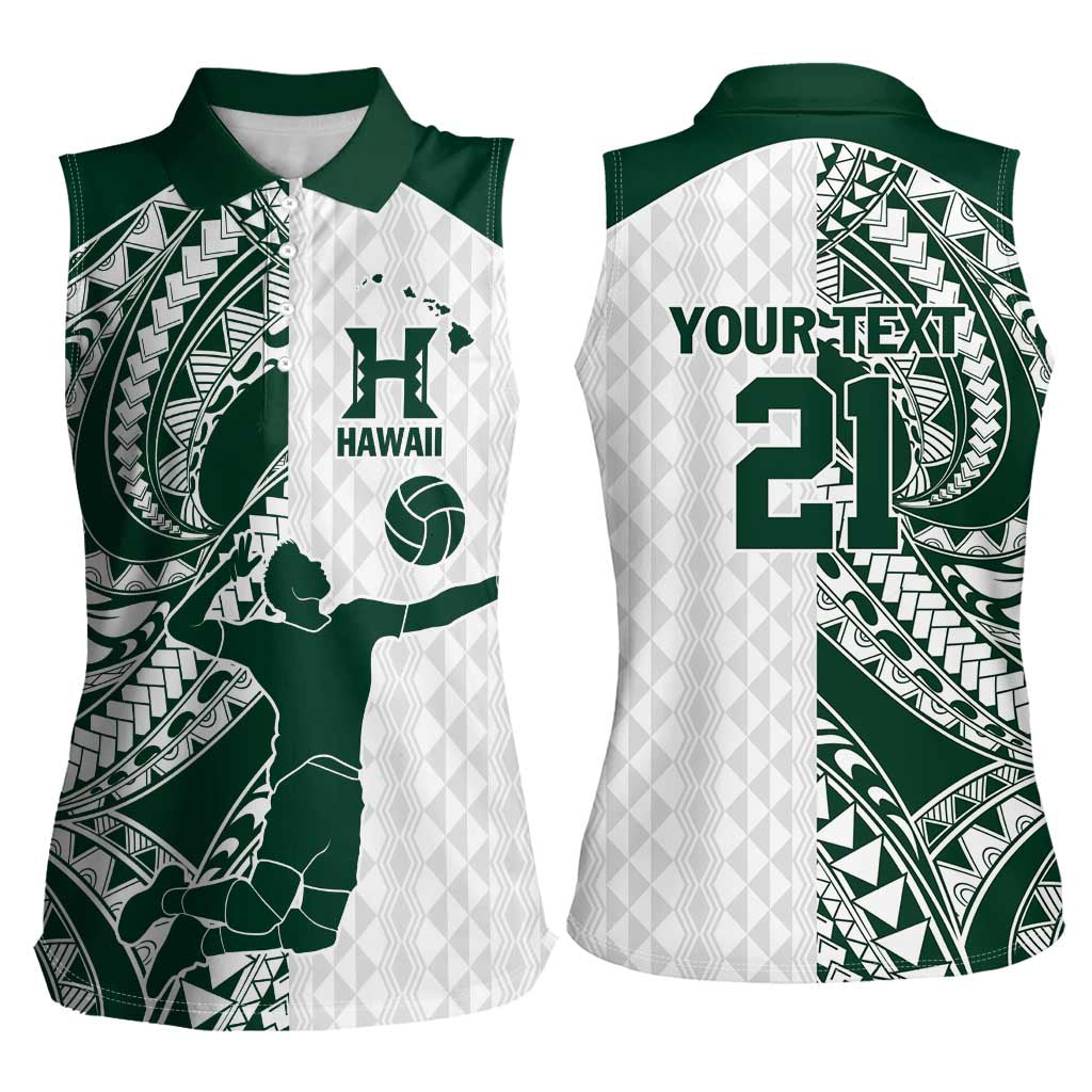 Polynesian Hawaii Volleyball Custom Women Sleeveless Polo Shirt Kakau with Sport Style LT9 - Polynesian Pride