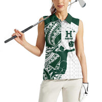 Polynesian Hawaii Volleyball Custom Women Sleeveless Polo Shirt Kakau with Sport Style LT9 - Polynesian Pride