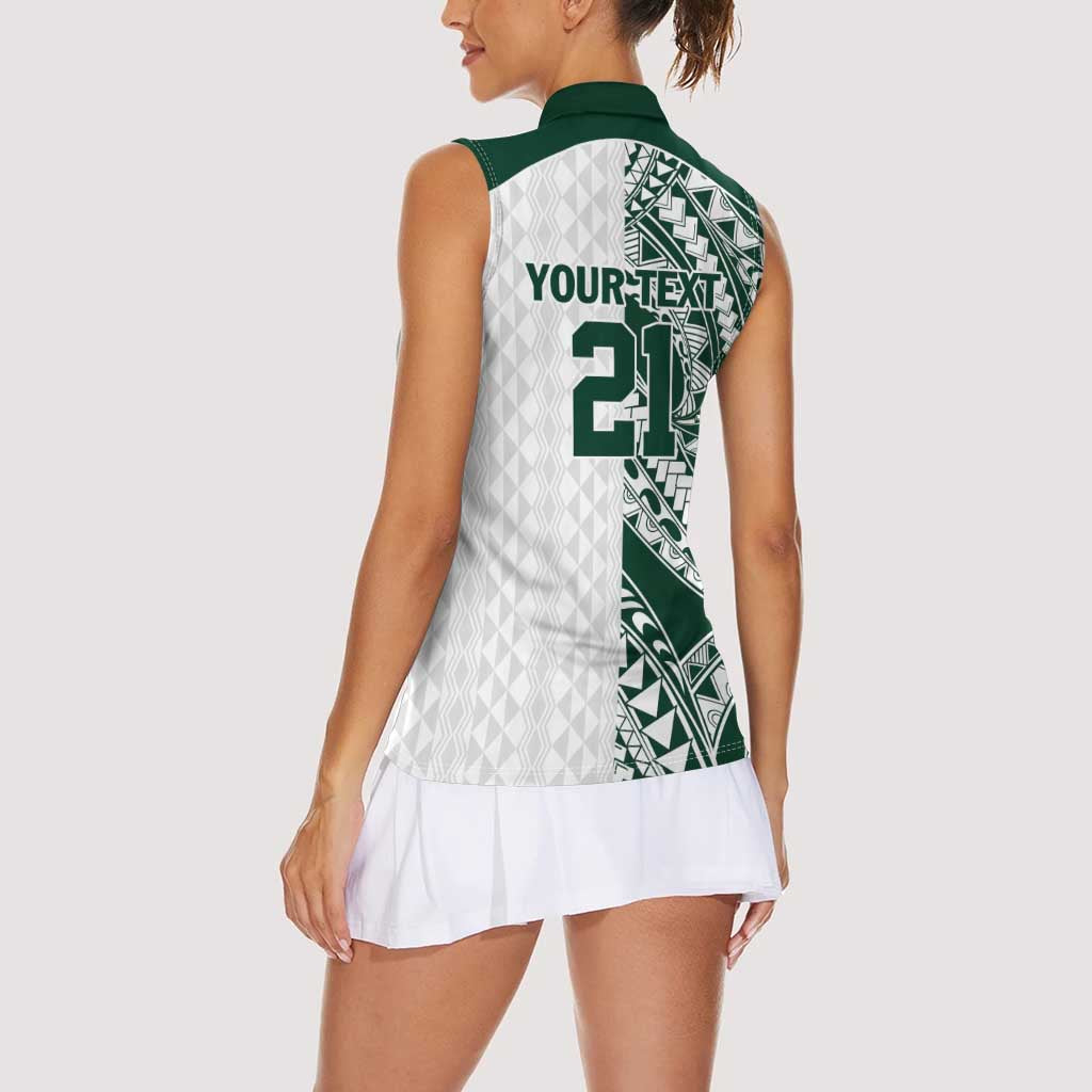 Polynesian Hawaii Volleyball Custom Women Sleeveless Polo Shirt Kakau with Sport Style LT9 - Polynesian Pride