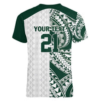 Polynesian Hawaii Volleyball Custom Women V-Neck T-Shirt Kakau with Sport Style LT9 - Polynesian Pride