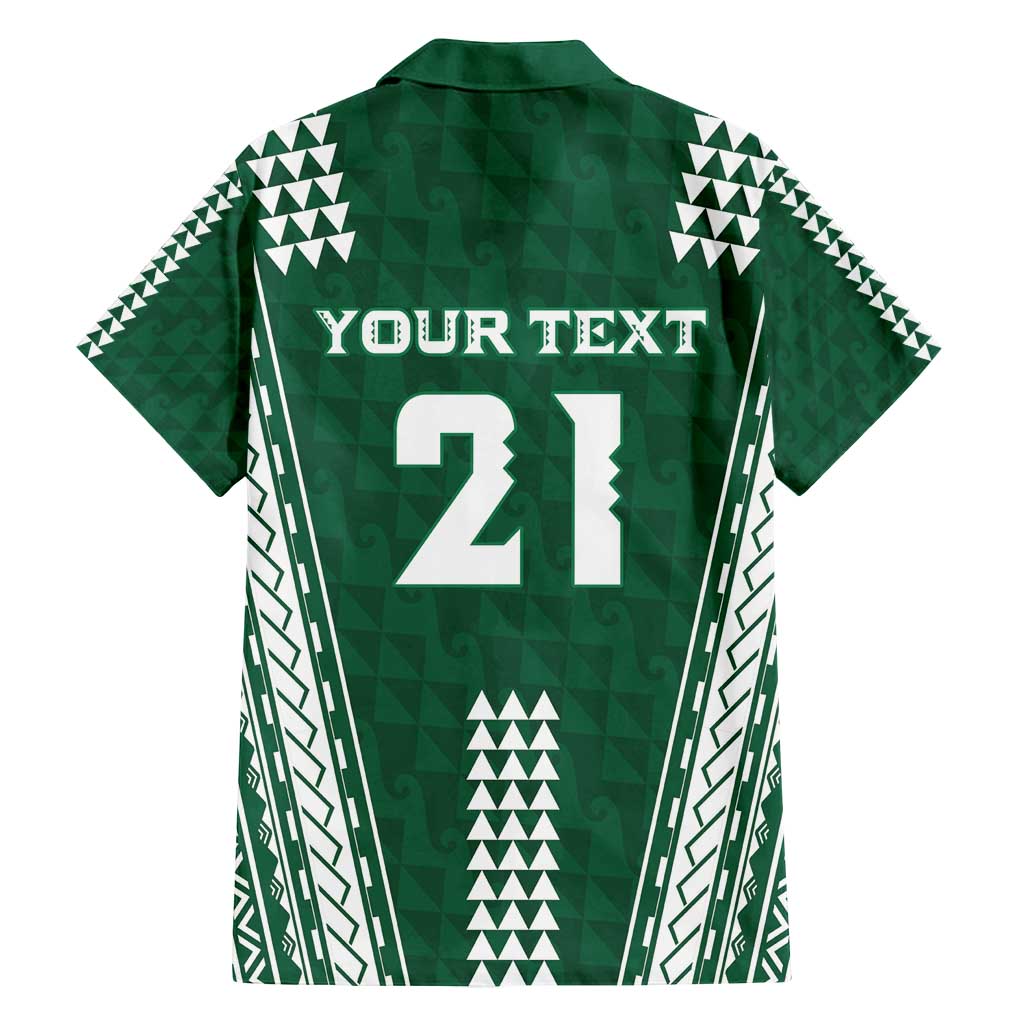Polynesian Hawaii Volleyball Custom Family Matching Off Shoulder Short Dress and Hawaiian Shirt Green Kakau with Map Motif LT9 - Polynesian Pride