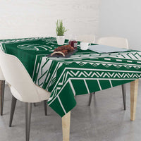 Polynesian Hawaii Volleyball Custom Tablecloth Green Kakau with Map Motif LT9 - Polynesian Pride