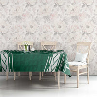 Polynesian Hawaii Volleyball Custom Tablecloth Green Kakau with Map Motif LT9 - Polynesian Pride