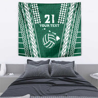 Polynesian Hawaii Volleyball Custom Tapestry Green Kakau with Map Motif LT9 - Polynesian Pride