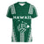 Polynesian Hawaii Volleyball Custom Women V-Neck T-Shirt Green Kakau with Map Motif