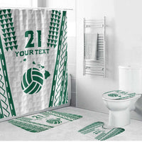 Polynesian Hawaii Volleyball Custom Bathroom Set White Kakau with Map Motif LT9 Bathroom Set (4 pcs) White - Polynesian Pride