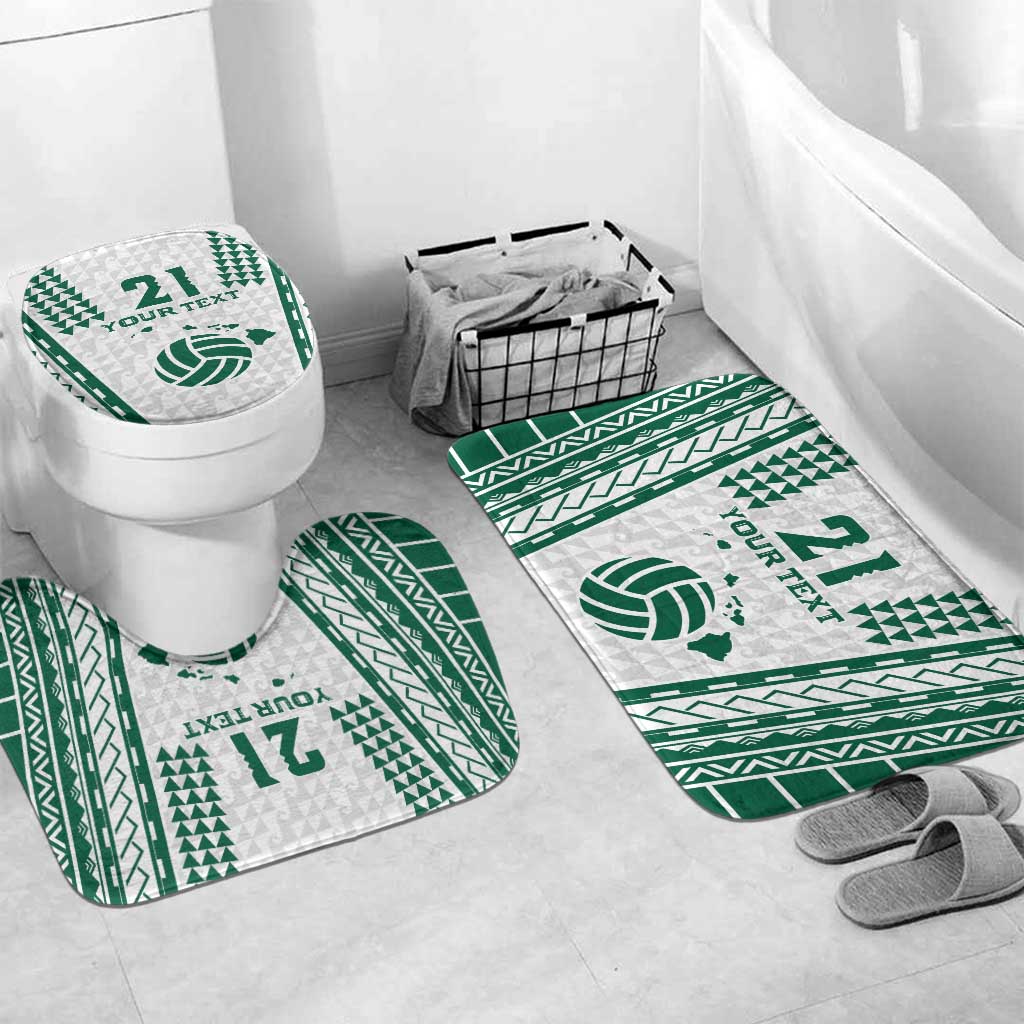 Polynesian Hawaii Volleyball Custom Bathroom Set White Kakau with Map Motif LT9 Mat Set Only (3 pcs) One Size White - Polynesian Pride