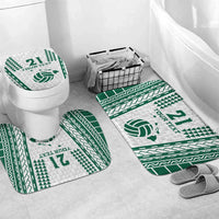 Polynesian Hawaii Volleyball Custom Bathroom Set White Kakau with Map Motif LT9 Mat Set Only (3 pcs) One Size White - Polynesian Pride