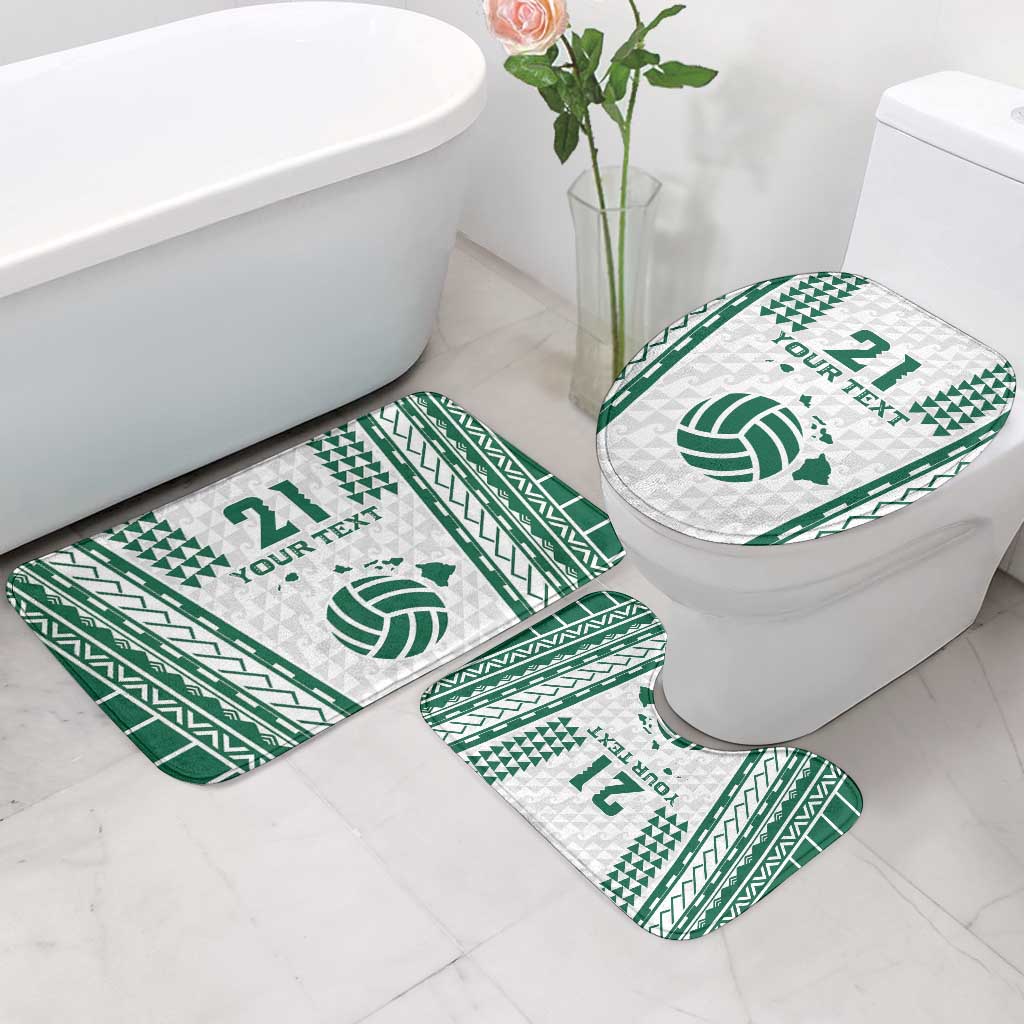 Polynesian Hawaii Volleyball Custom Bathroom Set White Kakau with Map Motif LT9 - Polynesian Pride