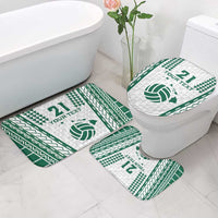 Polynesian Hawaii Volleyball Custom Bathroom Set White Kakau with Map Motif LT9 - Polynesian Pride