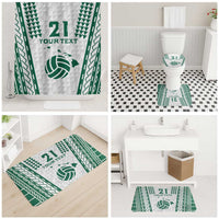 Polynesian Hawaii Volleyball Custom Bathroom Set White Kakau with Map Motif LT9 - Polynesian Pride