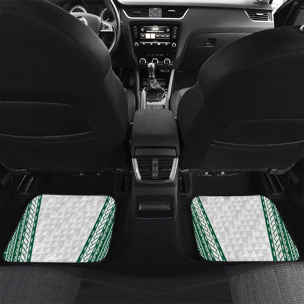 Polynesian Hawaii Volleyball Custom Car Mats White Kakau with Map Motif LT9 Set 2pcs - Back White - Polynesian Pride