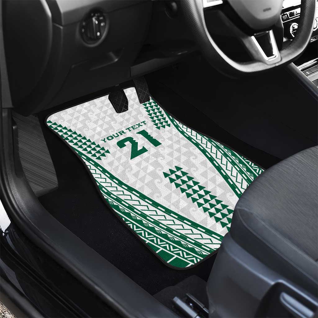 Polynesian Hawaii Volleyball Custom Car Mats White Kakau with Map Motif LT9 - Polynesian Pride