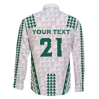 Polynesian Hawaii Volleyball Custom Family Matching Off The Shoulder Long Sleeve Dress and Hawaiian Shirt White Kakau with Map Motif LT9 - Polynesian Pride
