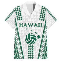 Polynesian Hawaii Volleyball Custom Family Matching Tank Maxi Dress and Hawaiian Shirt White Kakau with Map Motif LT9 Dad's Shirt - Short Sleeve White - Polynesian Pride