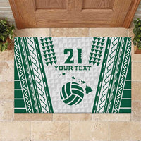 Polynesian Hawaii Volleyball Custom Rubber Doormat White Kakau with Map Motif LT9 White - Polynesian Pride