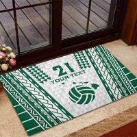 Polynesian Hawaii Volleyball Custom Rubber Doormat White Kakau with Map Motif LT9 - Polynesian Pride