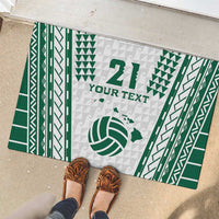 Polynesian Hawaii Volleyball Custom Rubber Doormat White Kakau with Map Motif LT9 - Polynesian Pride