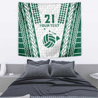 Polynesian Hawaii Volleyball Custom Tapestry White Kakau with Map Motif LT9 - Polynesian Pride