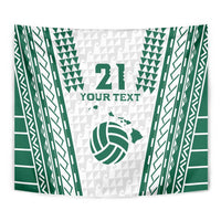 Polynesian Hawaii Volleyball Custom Tapestry White Kakau with Map Motif LT9 - Polynesian Pride
