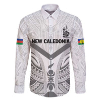 New Caledonia Football Custom Family Matching Off The Shoulder Long Sleeve Dress and Hawaiian Shirt Go Champions Les Cagous LT9 Dad's Shirt - Long Sleeve White - Polynesian Pride
