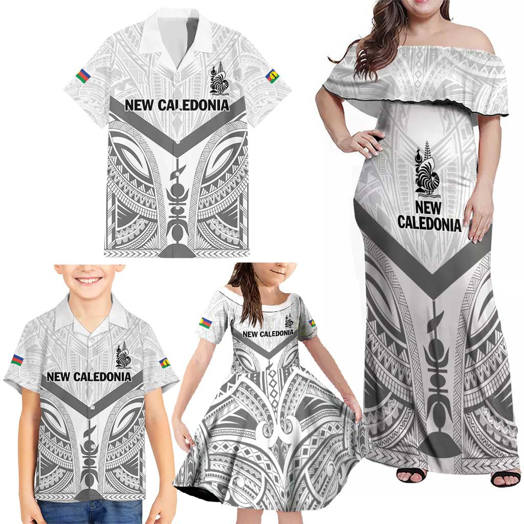 New Caledonia Football Custom Family Matching Off Shoulder Maxi Dress and Hawaiian Shirt Go Champions Les Cagous LT9 - Polynesian Pride