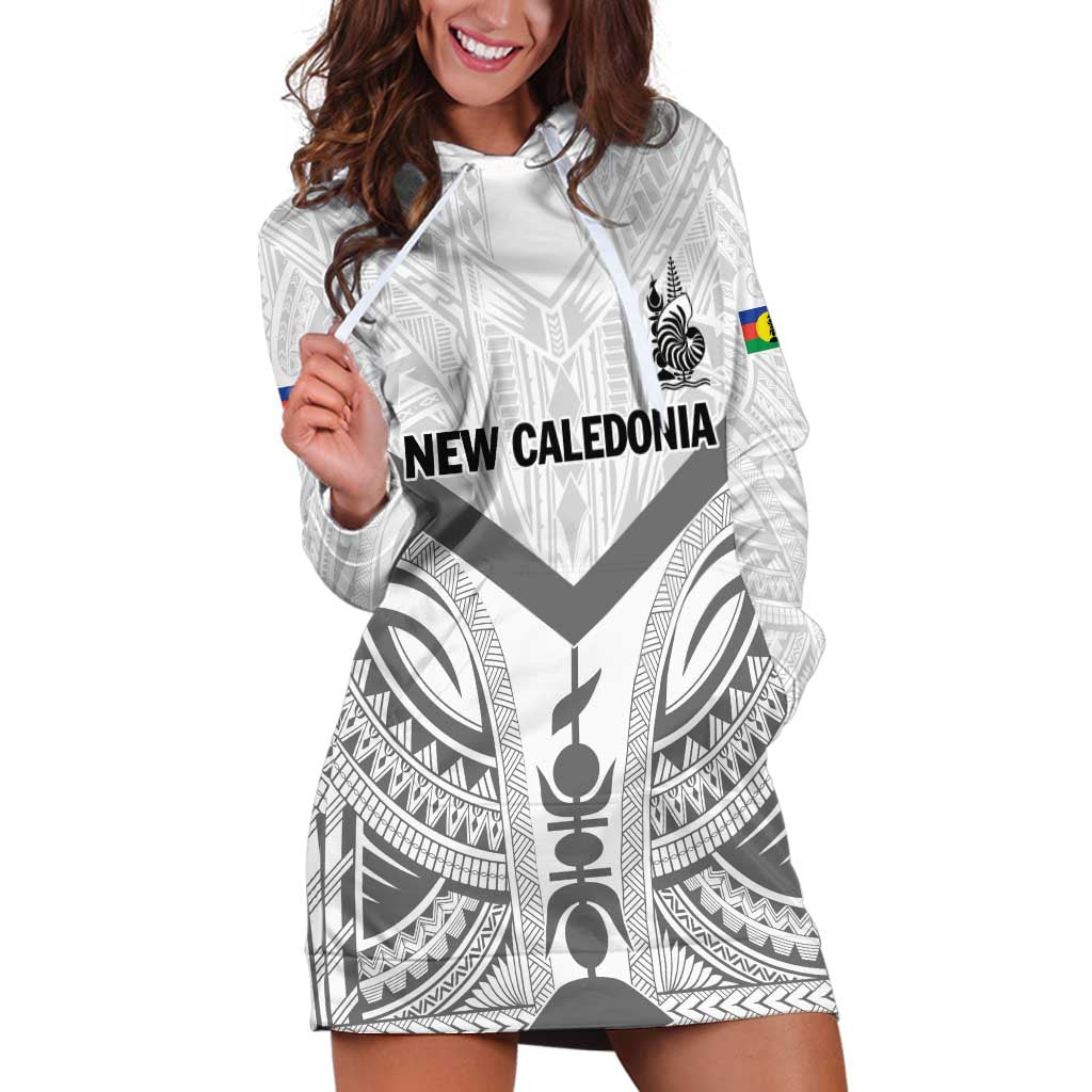 New Caledonia Football Custom Hoodie Dress Go Champions Les Cagous LT9 White - Polynesian Pride