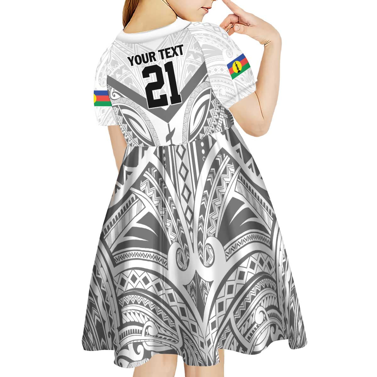 New Caledonia Football Custom Kid Short Sleeve Dress Go Champions Les Cagous LT9 - Polynesian Pride