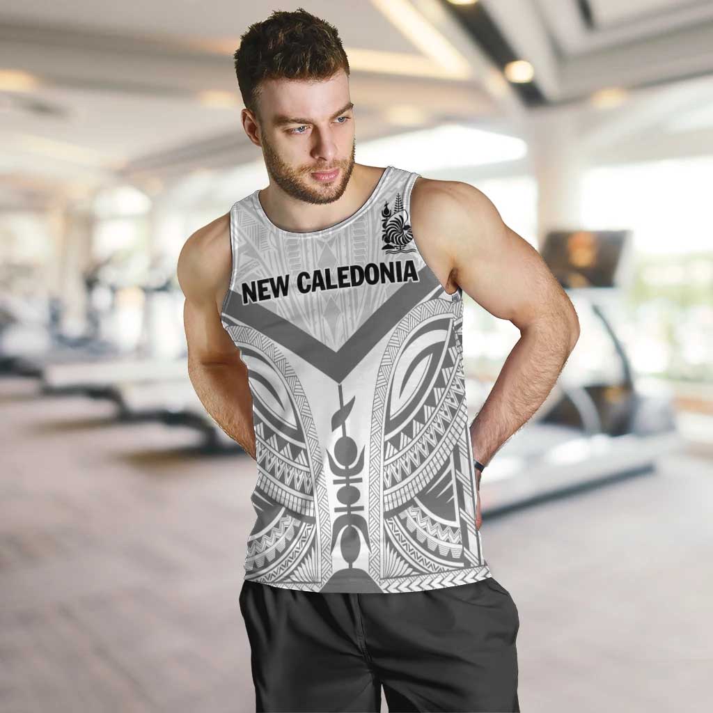 New Caledonia Football Custom Men Tank Top Go Champions Les Cagous LT9 White - Polynesian Pride
