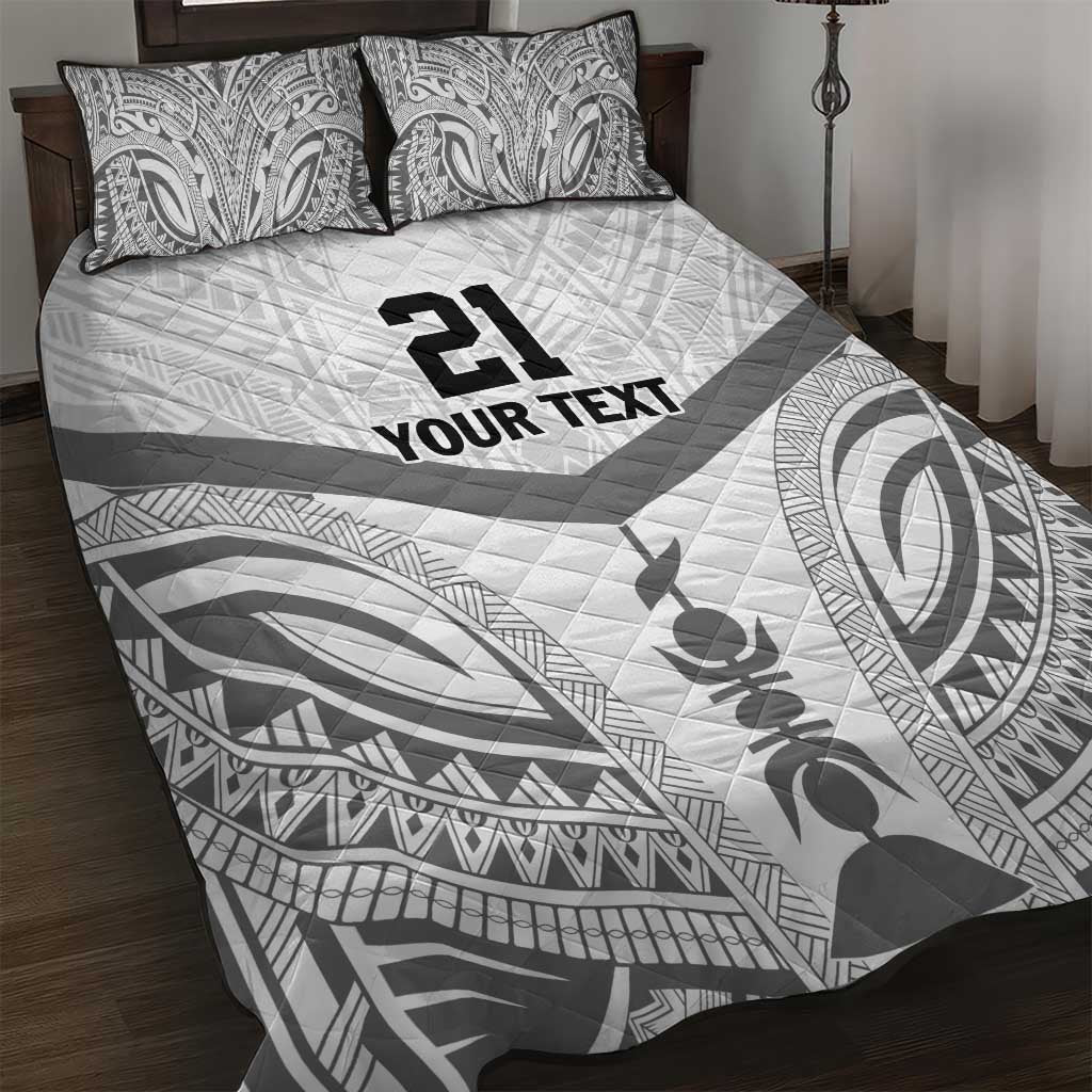 New Caledonia Football Custom Quilt Bed Set Go Champions Les Cagous LT9 White - Polynesian Pride