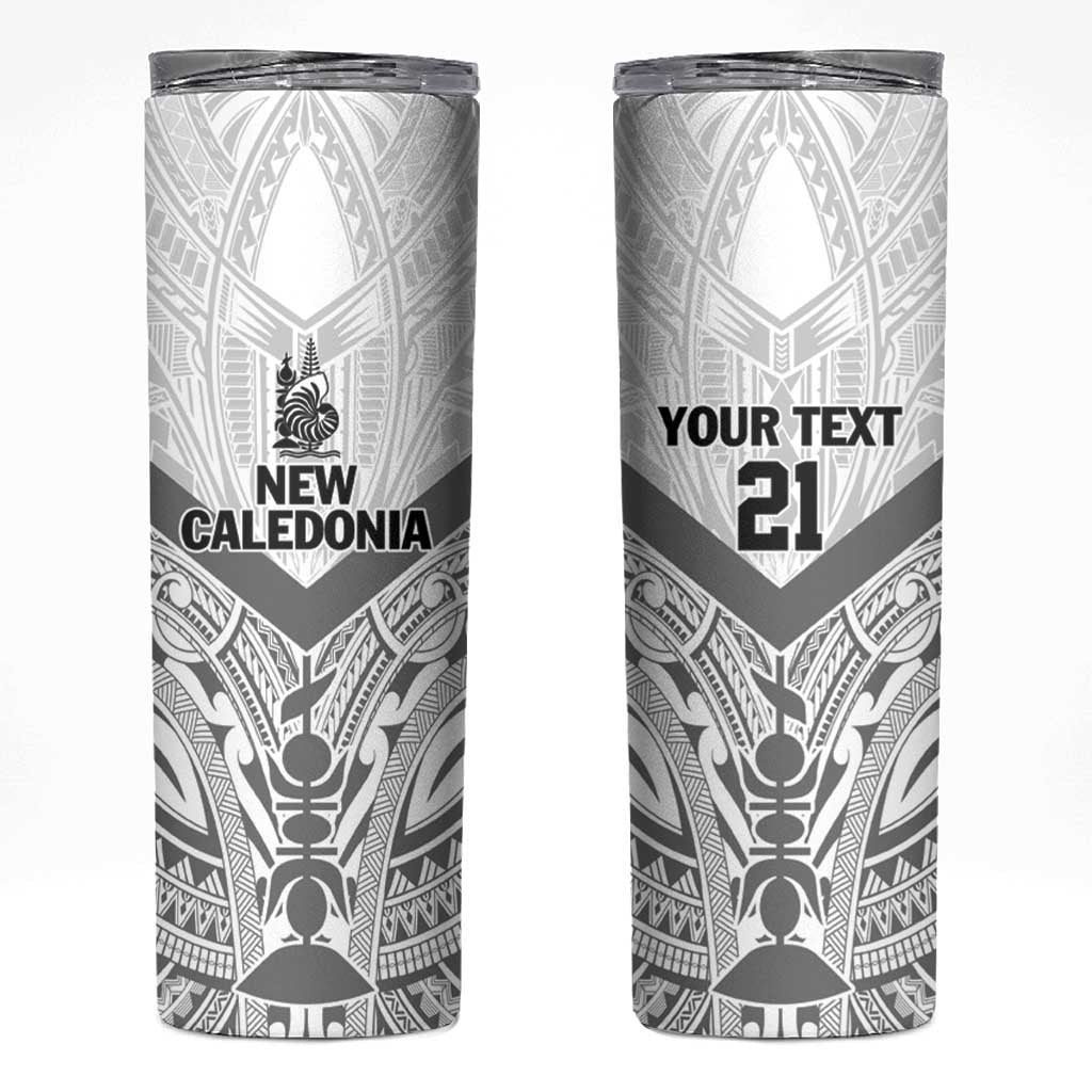 New Caledonia Football Custom Skinny Tumbler Go Champions Les Cagous LT9 White - Polynesian Pride
