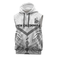 New Caledonia Football Custom Sleeveless Hoodie Go Champions Les Cagous LT9 White - Polynesian Pride