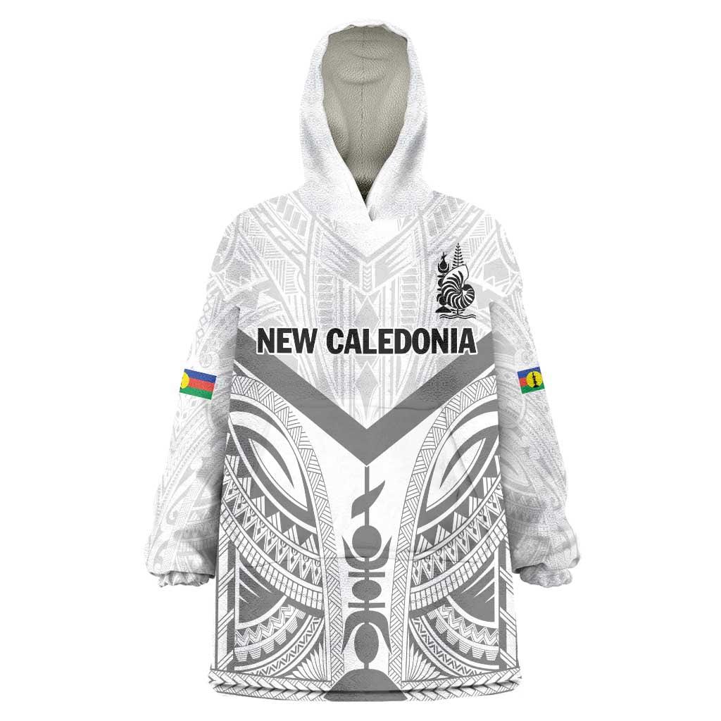 New Caledonia Football Custom Wearable Blanket Hoodie Go Champions Les Cagous LT9 One Size White - Polynesian Pride